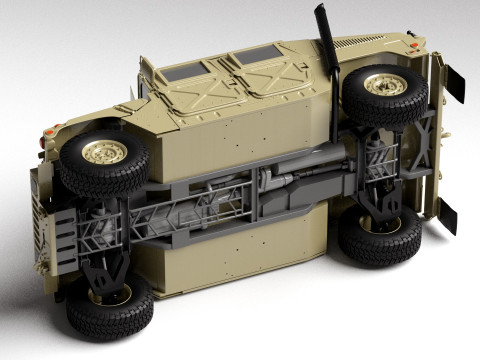 Military Humvee HMMWV Armed Transport Vehicle Modelo 3D