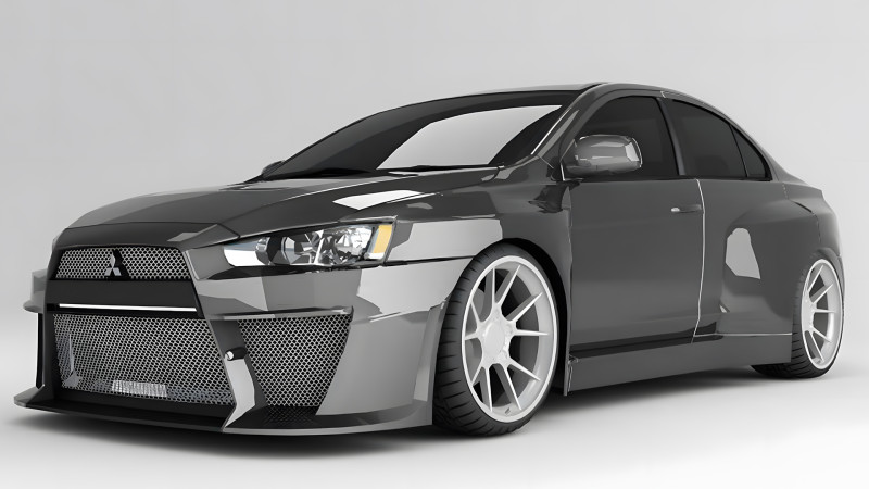 Mitsubishi Lancer Evolution X - 2008-2011 3D Модель .c4d .max .obj .3ds .fbx .stl .blend