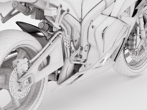 High-Detail Motorcycle Honda CBR600RR 2009 3D Модель