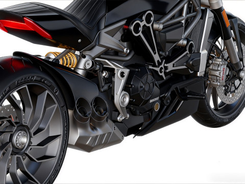 High-Detail Motorcycle Ducati X-Diavel 2016 3D Modell