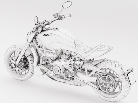 High-Detail Motorcycle Ducati X-Diavel 2016 3D Modell
