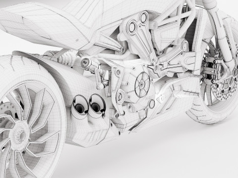 High-Detail Motorcycle Ducati X-Diavel 2016 3D Modell