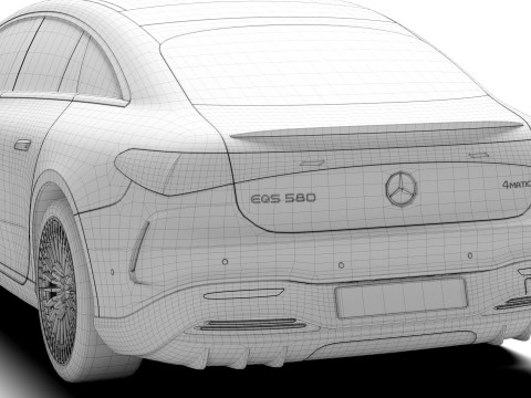 High-Detail Mercedes Benz EQS Modèle 3D