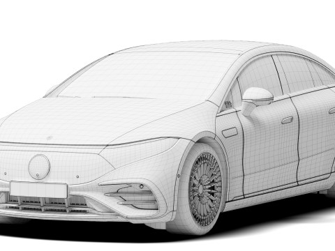 High-Detail Mercedes Benz EQS Modèle 3D