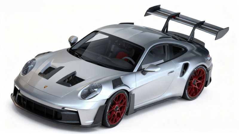 High-Detail GT Track Porsche 911 GT3 RS 2023 3D Model .c4d .max .obj .3ds .fbx .stl .blend 