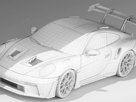 High-Detail GT Track Porsche 911 GT3 RS 2023 3D Model