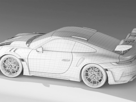 High-Detail GT Track Porsche 911 GT3 RS 2023 3D Model