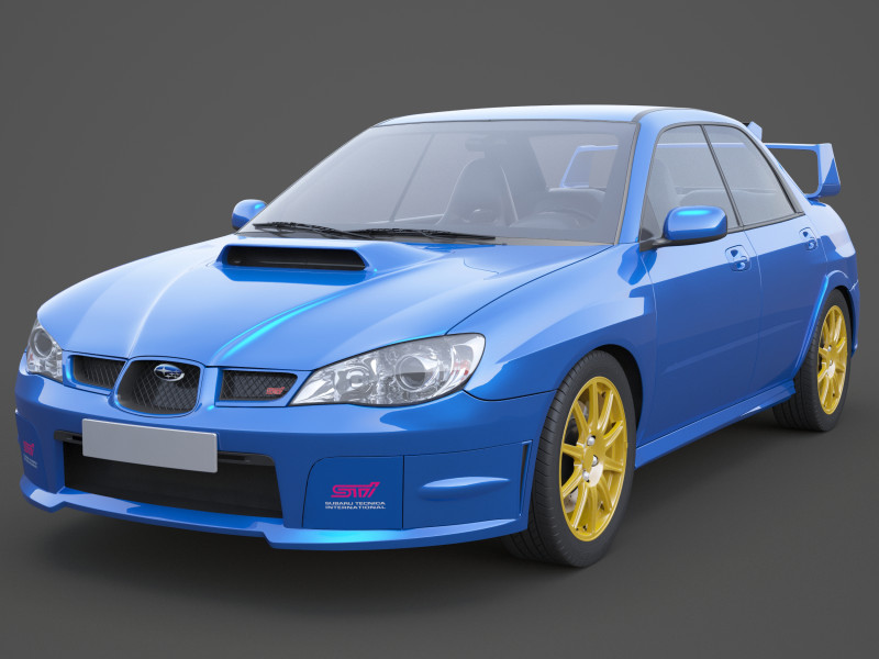 斯巴鲁翼豹 WRX STI 3D 模型 .c4d .max .obj .3ds .fbx .stl .blend
