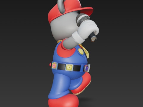 Mario Mouse Rockstar Stage Champion of the Gaming World 3D Print Model Model Cetak 3D