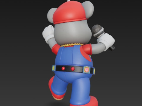 Mario Mouse Rockstar Stage Champion of the Gaming World 3D Print Model Model Cetak 3D