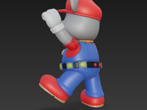 Mario Mouse Rockstar Stage Champion of the Gaming World 3D Print Model Model Cetak 3D