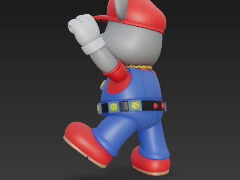 Mario Mouse Rockstar Stage Champion of the Gaming World 3D Print Model 3D Print Model
