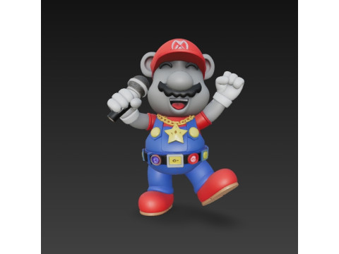 Mario Mouse Rockstar Stage Champion of the Gaming World 3D Print Model Model Cetak 3D