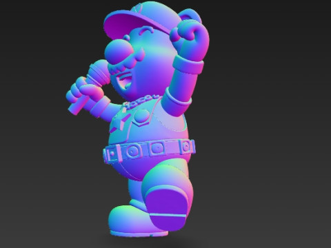 Mario Mouse Rockstar Stage Champion of the Gaming World 3D Print Model Model Cetak 3D