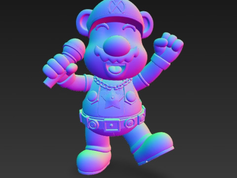 Mario Mouse Rockstar Stage Champion of the Gaming World 3D Print Model Model Cetak 3D