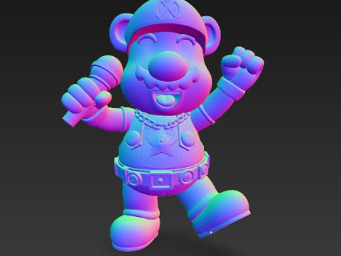 Mario Mouse Rockstar Stage Champion of the Gaming World 3D Print Model 3D Print Model