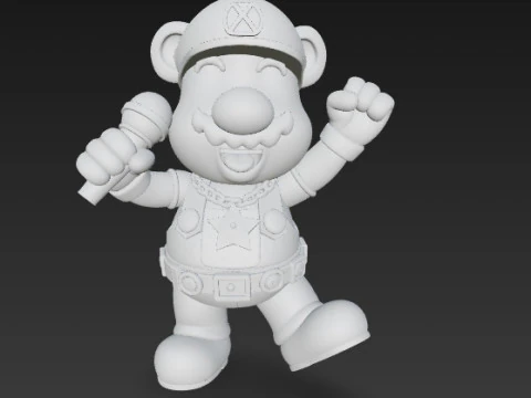 Mario Mouse Rockstar Stage Champion of the Gaming World 3D Print Model 3D Print Model