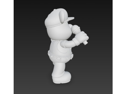 Mario Mouse Rockstar Stage Champion of the Gaming World 3D Print Model Model Cetak 3D