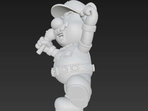 Mario Mouse Rockstar Stage Champion of the Gaming World 3D Print Model Model Cetak 3D