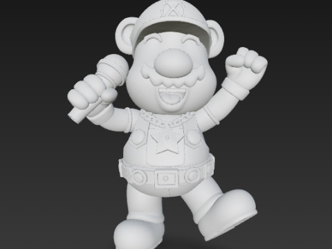 Mario Mouse Rockstar Stage Champion of the Gaming World 3D Print Model Model Cetak 3D