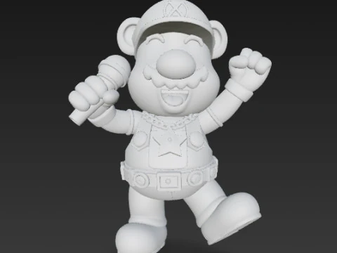 Mario Mouse Rockstar Stage Champion of the Gaming World 3D Print Model 3D Print Model