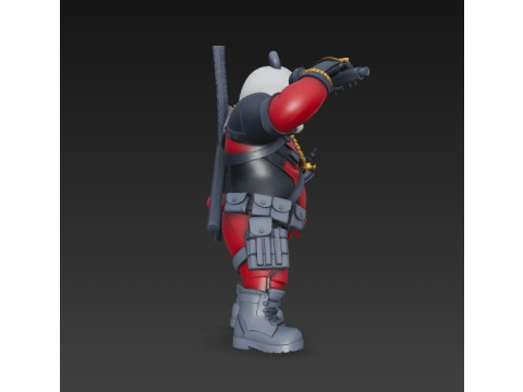 Panda Deadpool Rap Superstar Singing Anti-Hero 3D Print Model 3D 프린트 모델