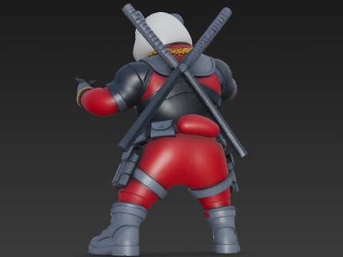 Panda Deadpool Rap Superstar Singing Anti-Hero 3D Print Model 3D 프린트 모델