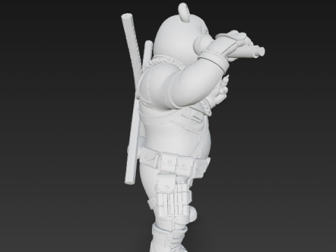 Panda Deadpool Rap Superstar Singing Anti-Hero 3D Print Model 3D 프린트 모델