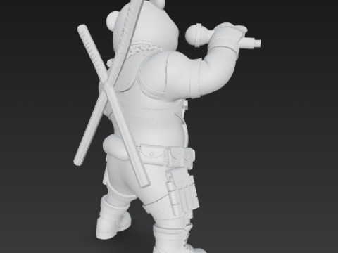 Panda Deadpool Rap Superstar Singing Anti-Hero 3D Print Model 3D 프린트 모델