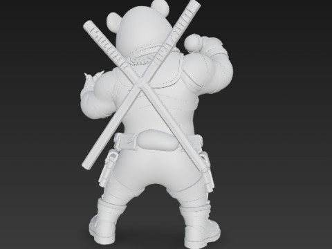 Panda Deadpool Rap Superstar Singing Anti-Hero 3D Print Model 3D 프린트 모델