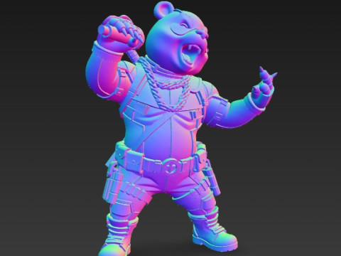 Panda Deadpool Rap Superstar Singing Anti-Hero 3D Print Model 3D 프린트 모델