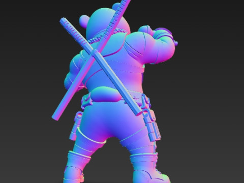 Panda Deadpool Rap Superstar Singing Anti-Hero 3D Print Model 3D 프린트 모델