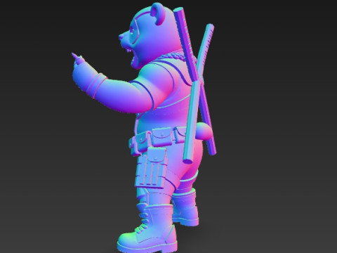 Panda Deadpool Rap Superstar Singing Anti-Hero 3D Print Model 3D 프린트 모델
