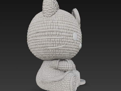 Knitted Hello Kitty Figurine 3D प्रिंट मॉडल