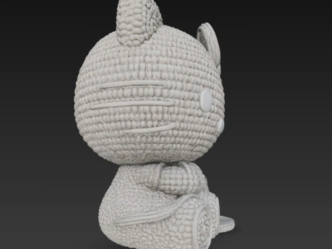 Knitted Hello Kitty Figurine 3D Print Model