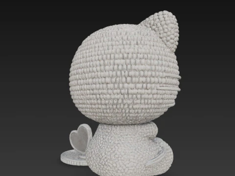 Knitted Hello Kitty Figurine 3D Print Model