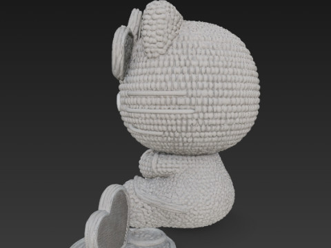 Knitted Hello Kitty Figurine 3D प्रिंट मॉडल
