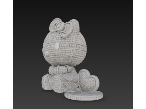 Knitted Hello Kitty Figurine 3D प्रिंट मॉडल