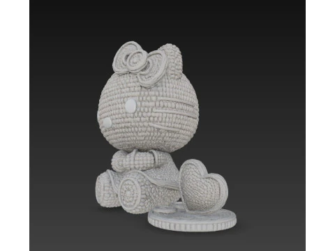 Knitted Hello Kitty Figurine 3D Print Model