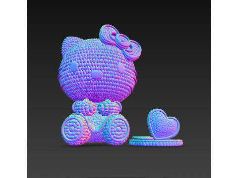 Knitted Hello Kitty Figurine 3D प्रिंट मॉडल