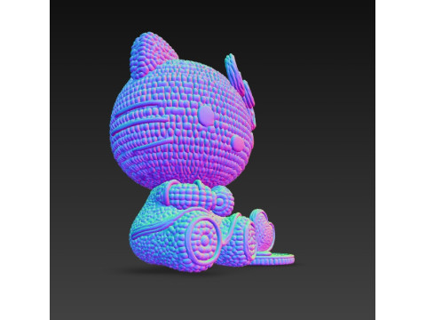 Knitted Hello Kitty Figurine 3D प्रिंट मॉडल