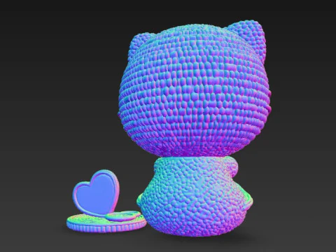 Knitted Hello Kitty Figurine 3D Print Model