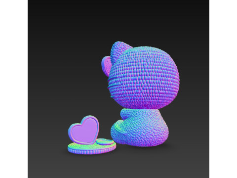 Knitted Hello Kitty Figurine 3D प्रिंट मॉडल