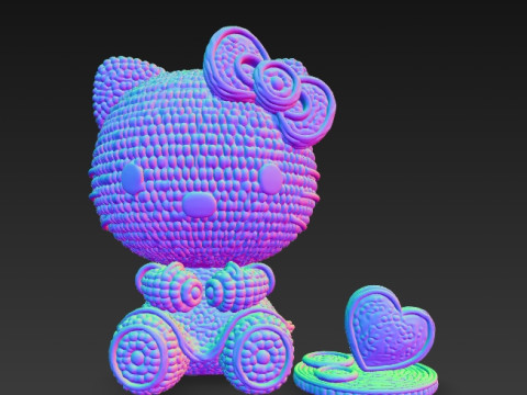 Knitted Hello Kitty Figurine 3D प्रिंट मॉडल