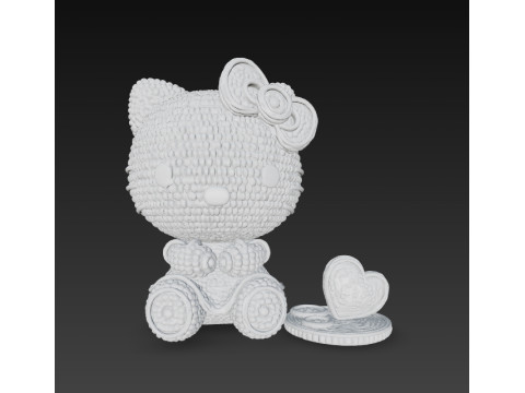 Knitted Hello Kitty Figurine 3D प्रिंट मॉडल
