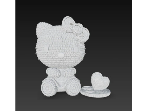 Knitted Hello Kitty Figurine 3D Print Model