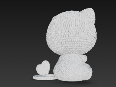 Knitted Hello Kitty Figurine 3D प्रिंट मॉडल