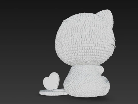 Knitted Hello Kitty Figurine 3D Print Model