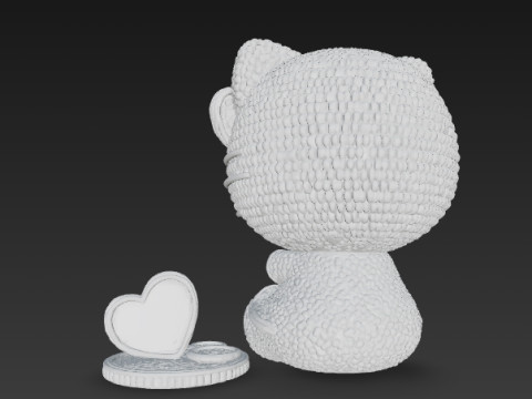 Knitted Hello Kitty Figurine 3D प्रिंट मॉडल
