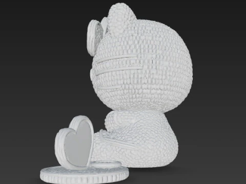 Knitted Hello Kitty Figurine 3D Print Model